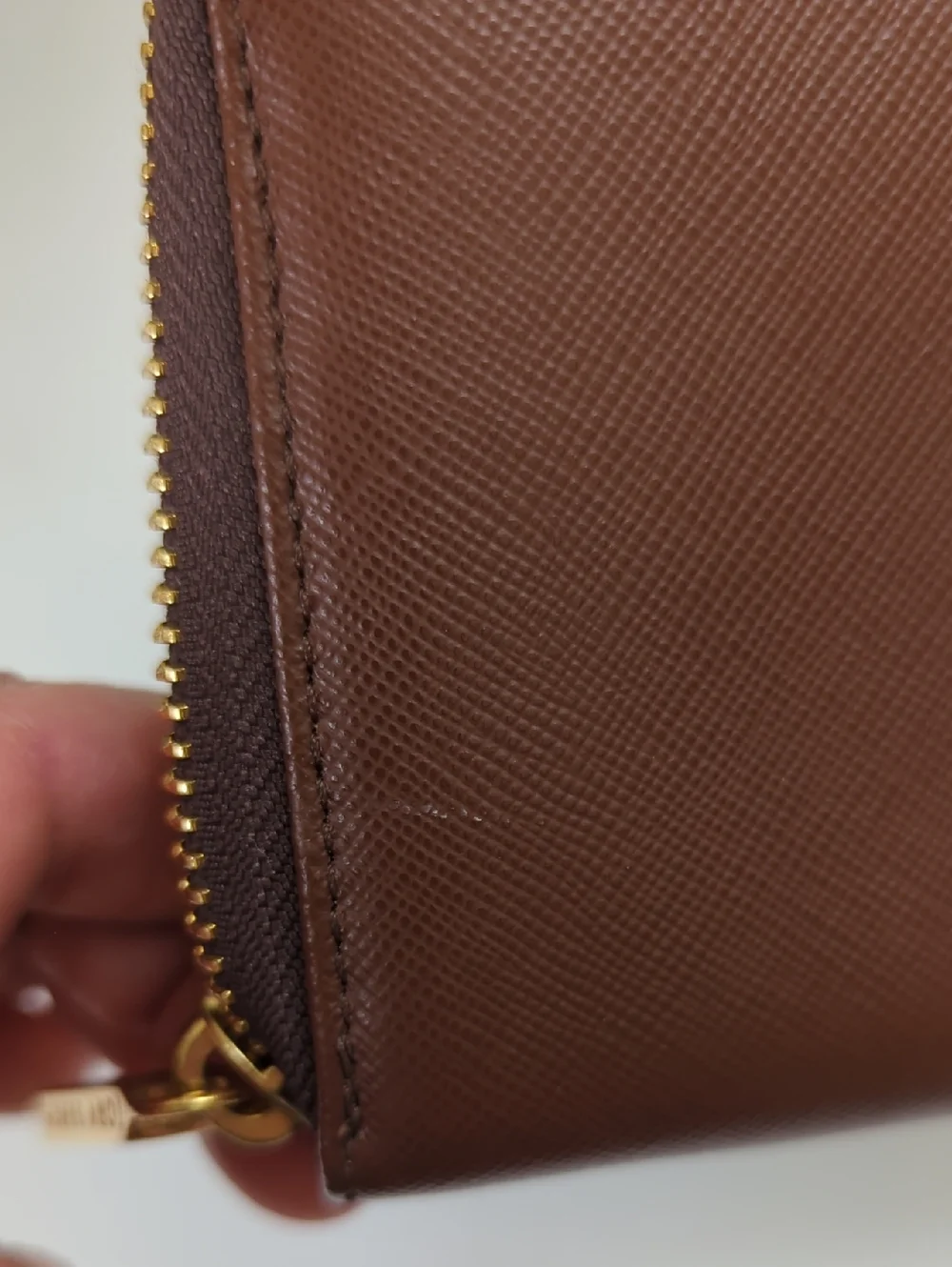Tory Burch Robinson Zip Around Brown Saffiano Leather Wallet